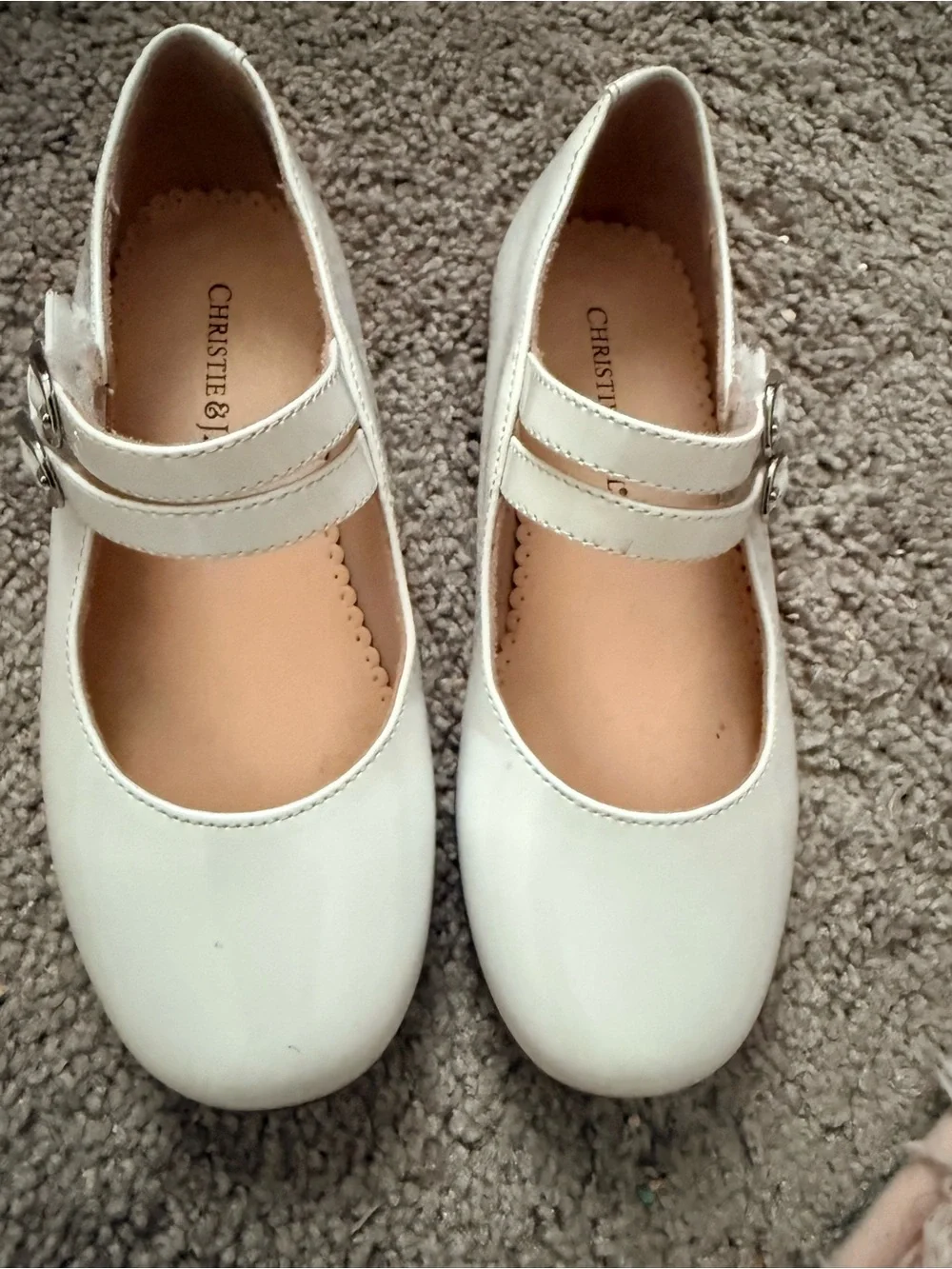 Girls' White Double-Strap Mary Jane Dress Shoes by Christie & Co.